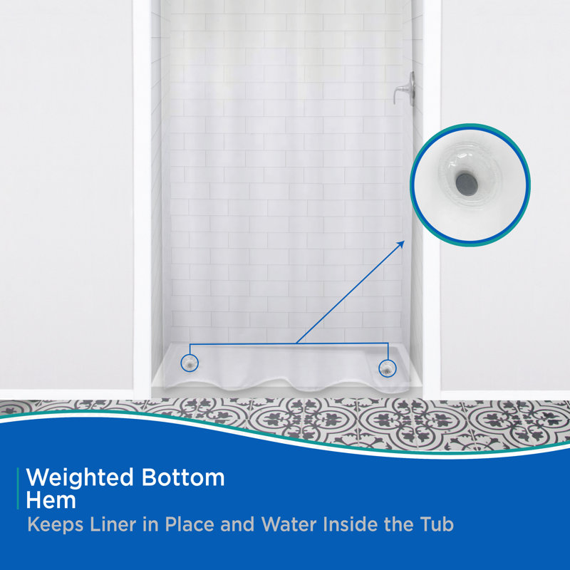 Kenney Medium Weight PEVA Stall Shower Curtain Liner, 42" W x 72" H